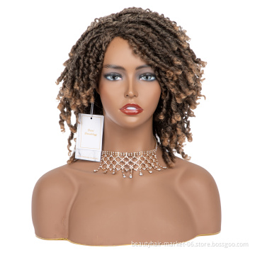 Daixi Dreadology Cheap Synthetic Hair Wigs for Black Women African Short Dreadlocks Wig Faux Locs Crochet Hair Braided Wigs